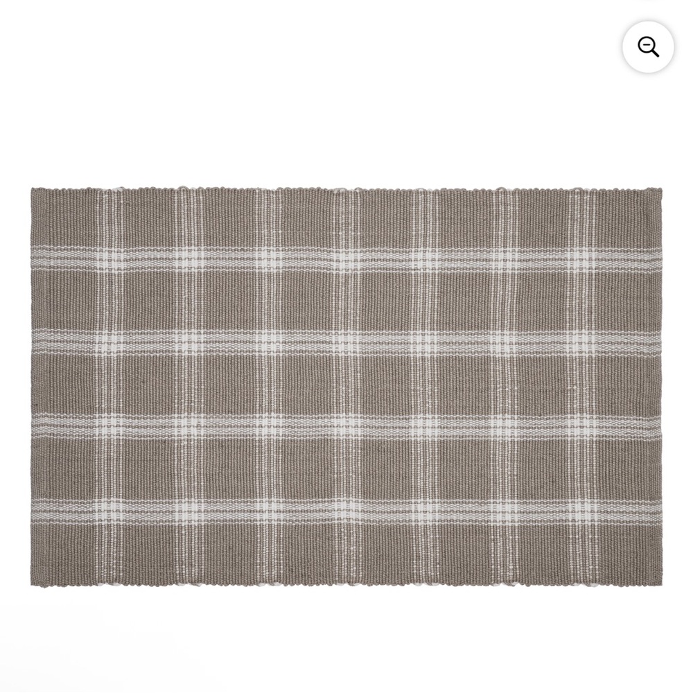 New My Texas House Taupe Tanner Check Indoor/Outdoor Layering Rug, 24"× 38"
